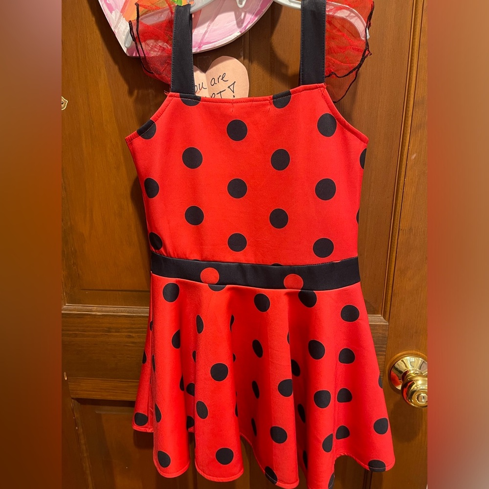 Adorable black and red polka‎ dot dress